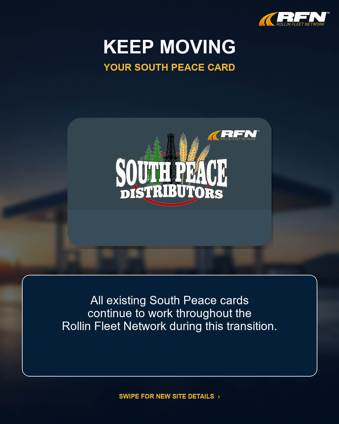 South Peace card continuity during the RFN transition